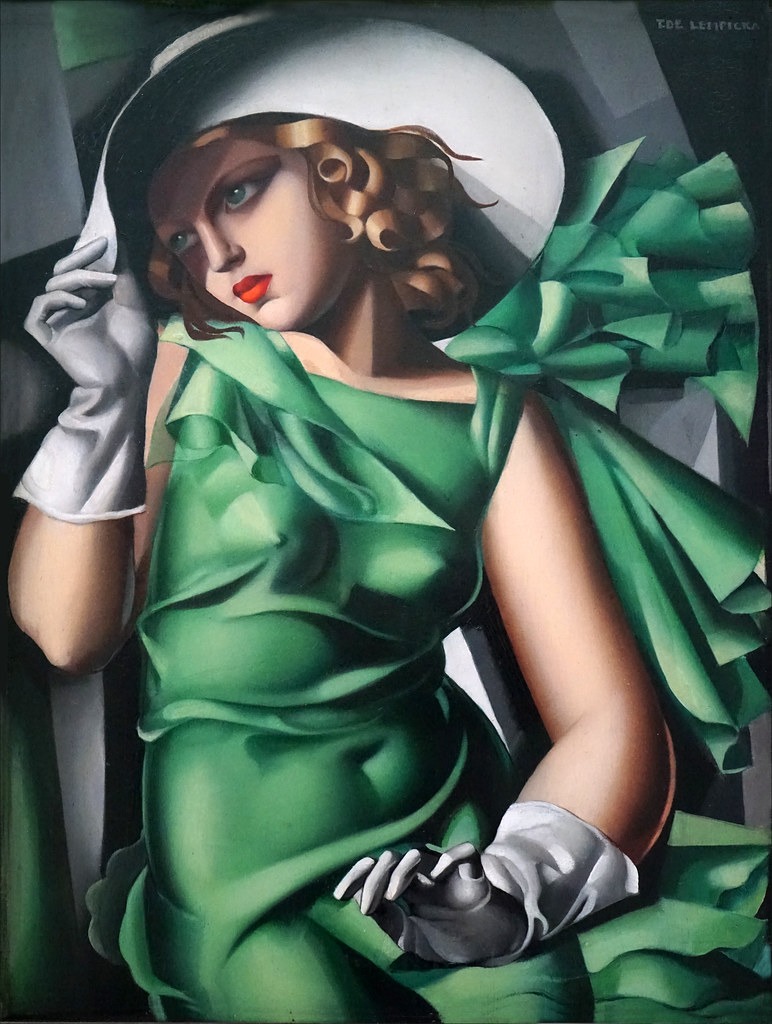 Portrait Art Déco la jeune fille en vert de Tamara Lempicka