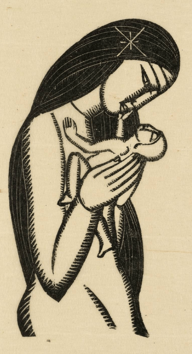 dessin "madonna and the child" par eric gill