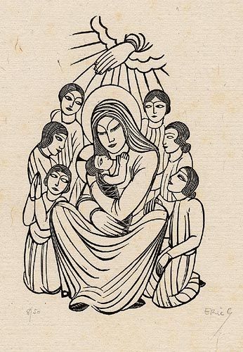 madonna and child, série par Eric Gill