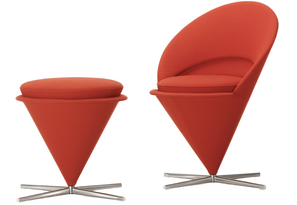 chaise cone rouge style pop art