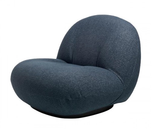 Pacha lounge chair de Paulin, en version gris chiné piètement base noir