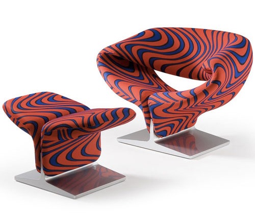 Ribbon Chair revisitée par Jack Lenor pour Pierre Paulin