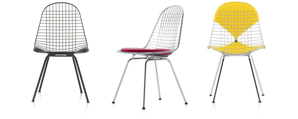 chaises wire chairs modèle DKX par Ray Eames du mouvement Streamline