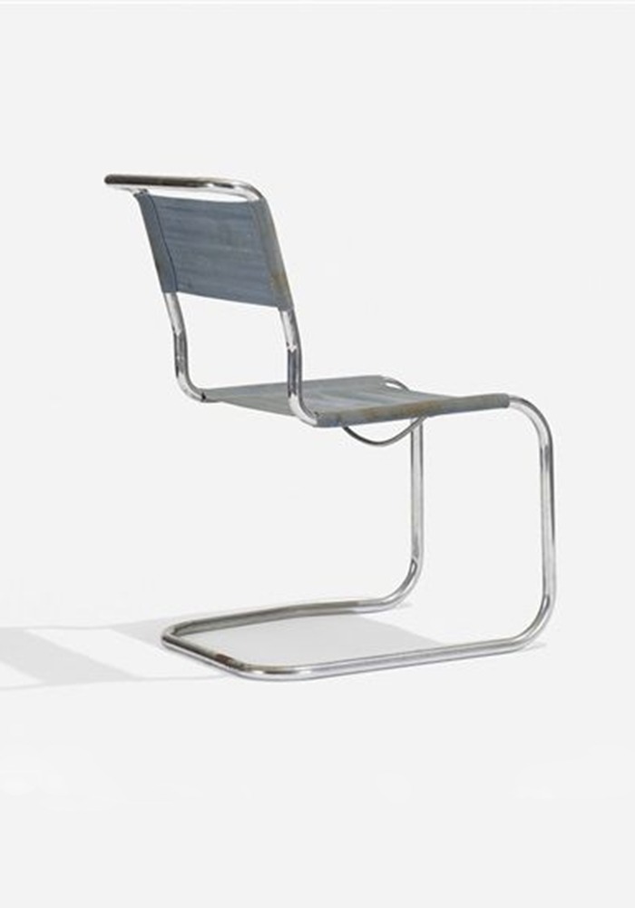 chaise b33 en tissus gris par Marcel Breuer