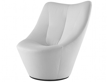 fauteuil anda en cuire blanc de pierre paulin