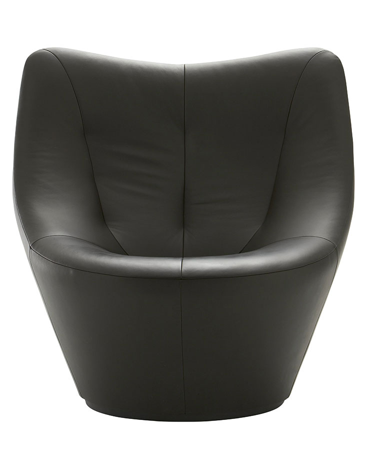 fauteuil anda en cuir noir de pierre paulin