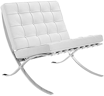 fauteuil barcelona en cuire blanc