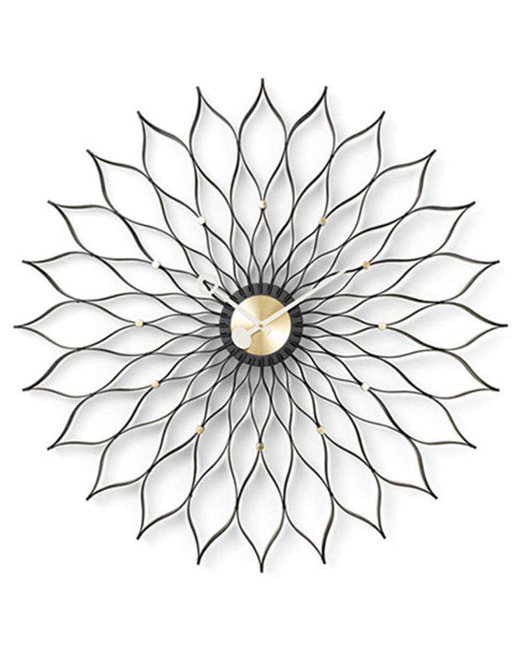 horloge sunflower couleur noir de George Nelson pour Vitra