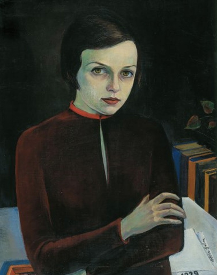 portrait en peinture de la designer bauhaus Dörte Helm