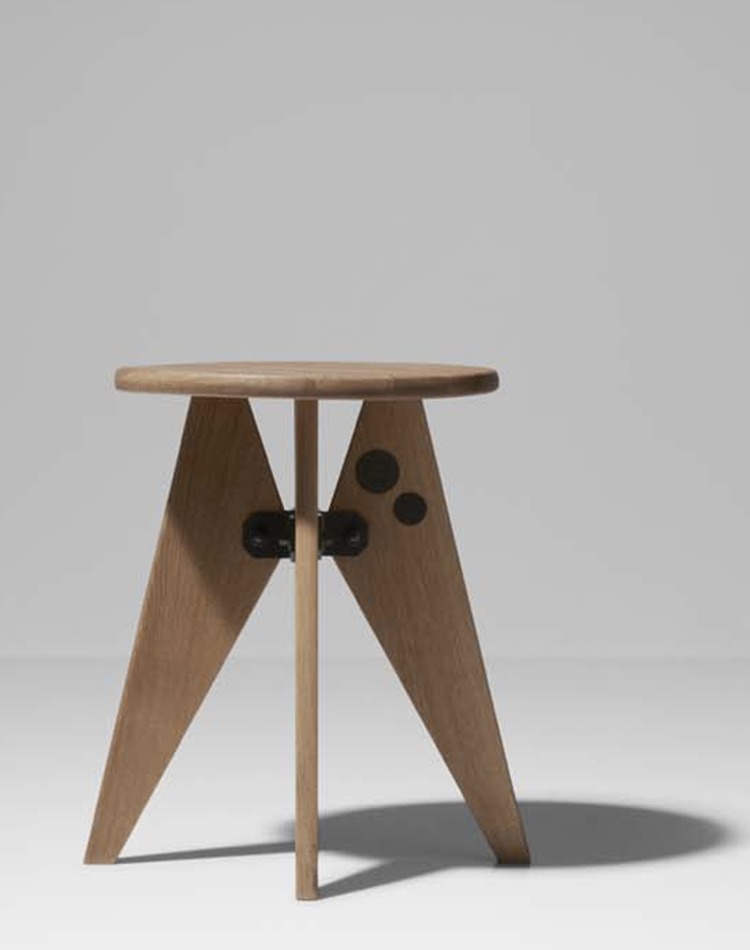 tabouret solvay Vitra en chêne clair